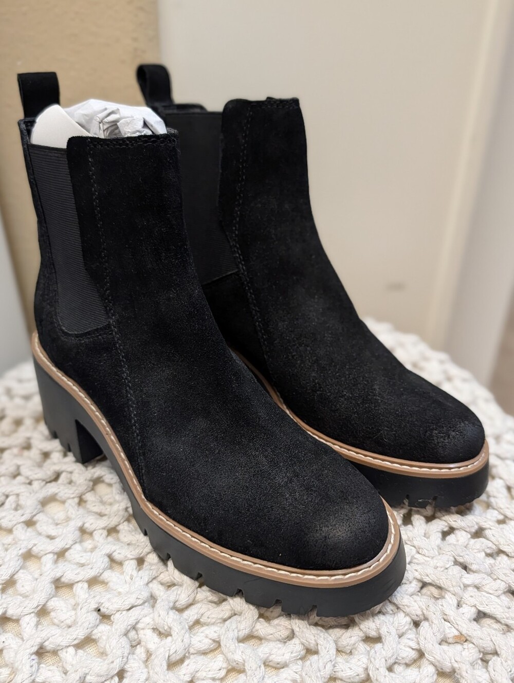 NEW Dolce Vita Hawk H2O Waterproof Boot In Onyx Black Suede